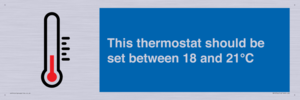 This thermostat should be set between 18 and 21°C